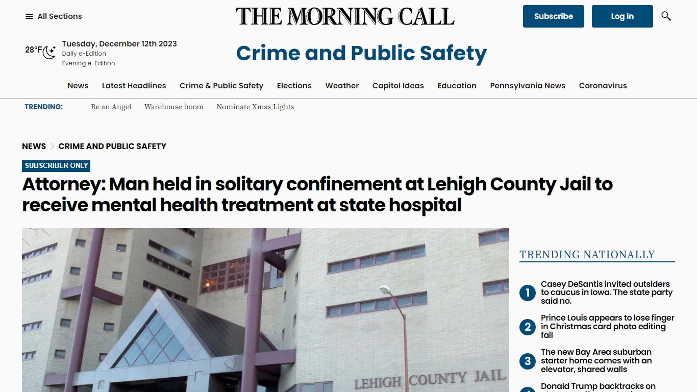 Lehigh County Jail removes inmate from solitary confinement, transfers ...